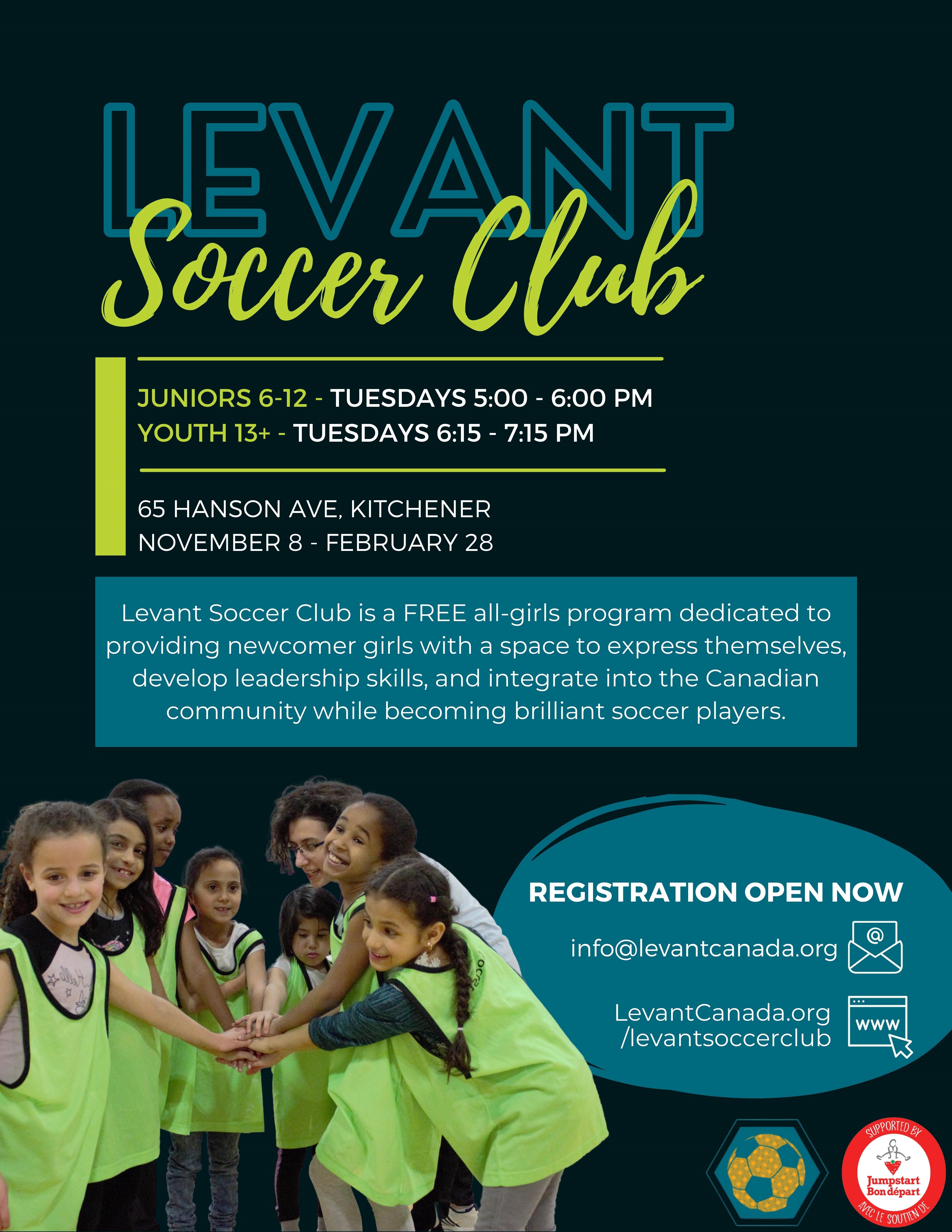 Levant Girl Soccer Program Junior 6-12 - Tuesdays