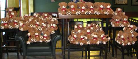 Each youth received one of these cuddly bears, donated by local Calendar Club stores! Our volunteers carefully personalized each one with the youth’s name.
